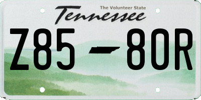 TN license plate Z8580R