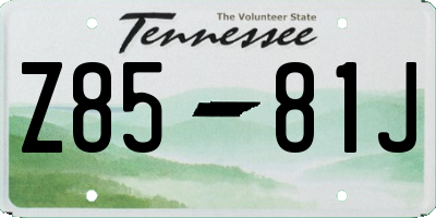 TN license plate Z8581J