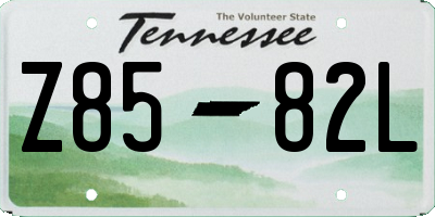 TN license plate Z8582L