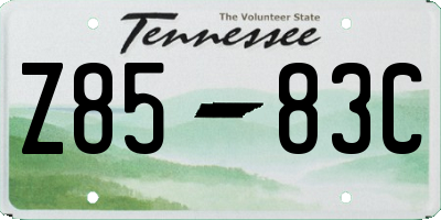 TN license plate Z8583C