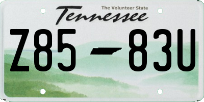 TN license plate Z8583U