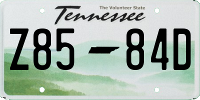 TN license plate Z8584D