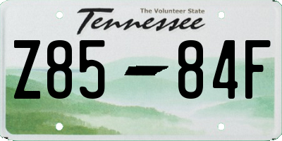 TN license plate Z8584F