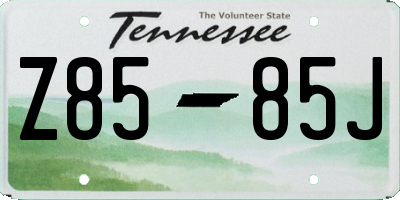 TN license plate Z8585J