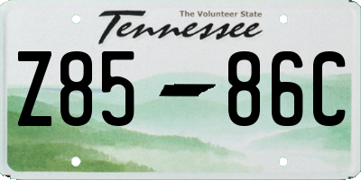 TN license plate Z8586C