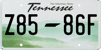 TN license plate Z8586F