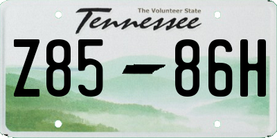 TN license plate Z8586H
