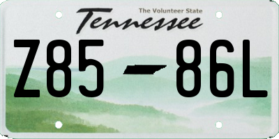 TN license plate Z8586L