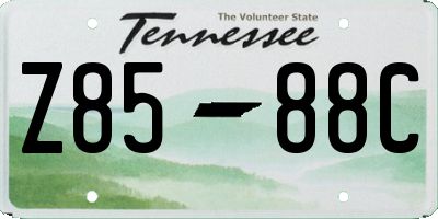 TN license plate Z8588C