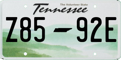 TN license plate Z8592E