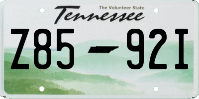 TN license plate Z8592I