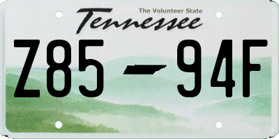 TN license plate Z8594F