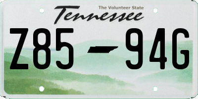 TN license plate Z8594G
