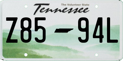 TN license plate Z8594L
