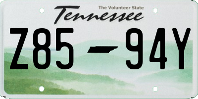 TN license plate Z8594Y