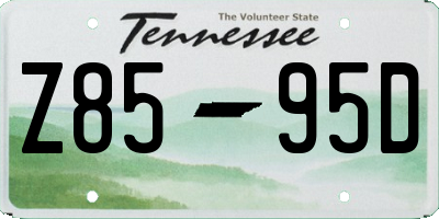 TN license plate Z8595D