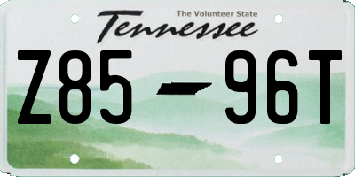 TN license plate Z8596T