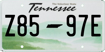 TN license plate Z8597E