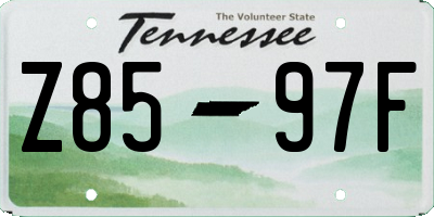 TN license plate Z8597F