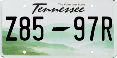 TN license plate Z8597R