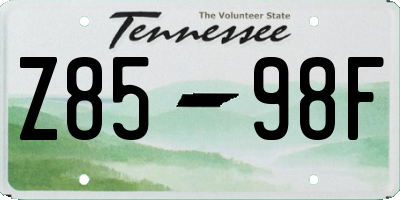 TN license plate Z8598F
