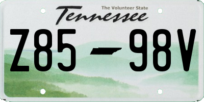 TN license plate Z8598V