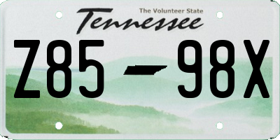 TN license plate Z8598X