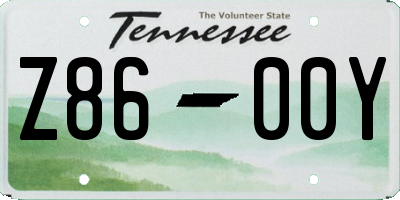 TN license plate Z8600Y