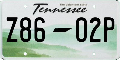 TN license plate Z8602P