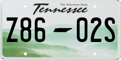 TN license plate Z8602S