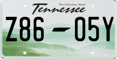 TN license plate Z8605Y