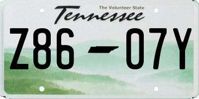 TN license plate Z8607Y