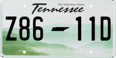 TN license plate Z8611D