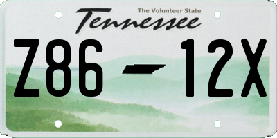 TN license plate Z8612X