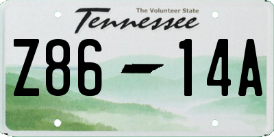 TN license plate Z8614A