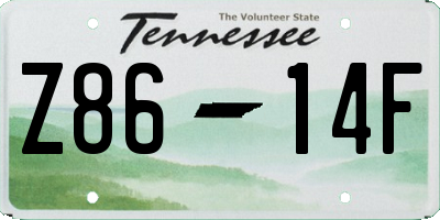 TN license plate Z8614F