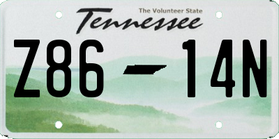 TN license plate Z8614N