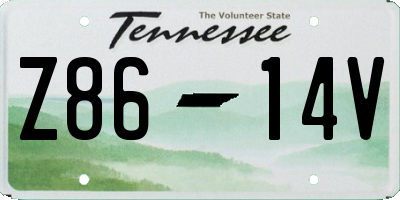 TN license plate Z8614V