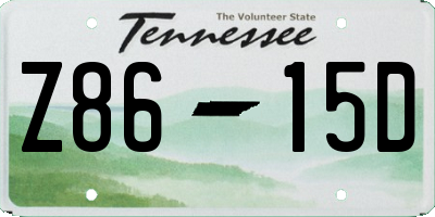 TN license plate Z8615D
