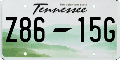 TN license plate Z8615G