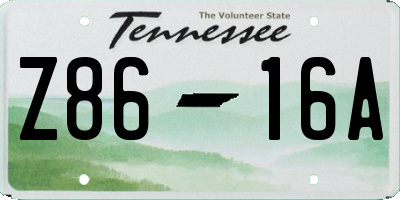 TN license plate Z8616A