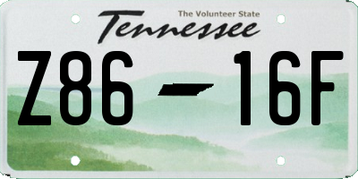 TN license plate Z8616F