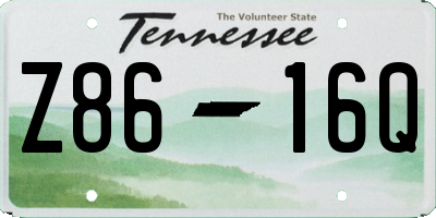 TN license plate Z8616Q