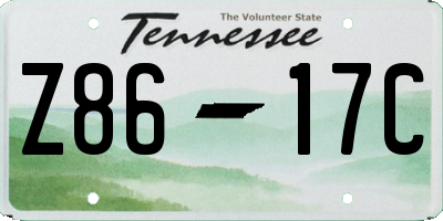 TN license plate Z8617C