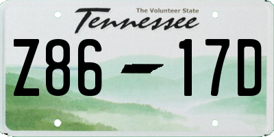 TN license plate Z8617D