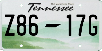 TN license plate Z8617G