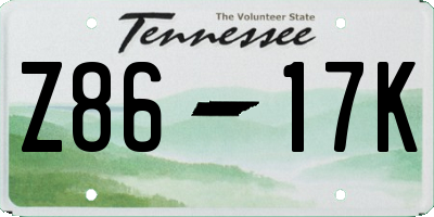 TN license plate Z8617K