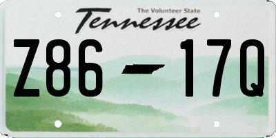 TN license plate Z8617Q