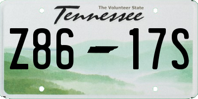 TN license plate Z8617S