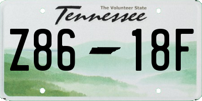 TN license plate Z8618F